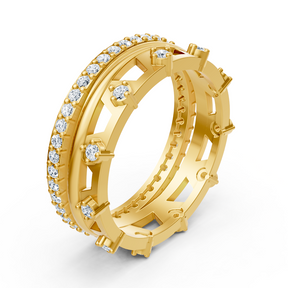 Exquisiter Eternity Ring mit Diamanten in Gelbgold
