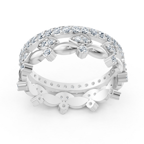 14 Karat Weißgold Diamant Ewigkeitsring - Funkelnder Memoire Ring für Damen