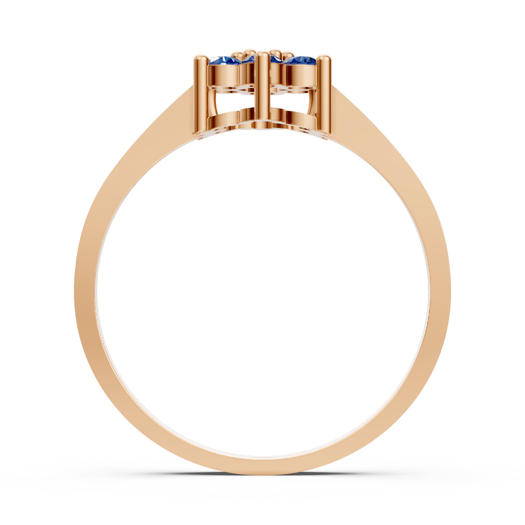 Eleganter Roségoldring mit Saphiren und Diamanten