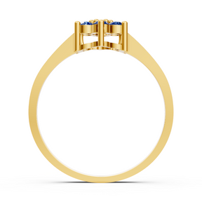 Eleganter Gelbgoldring mit Saphiren und Diamanten