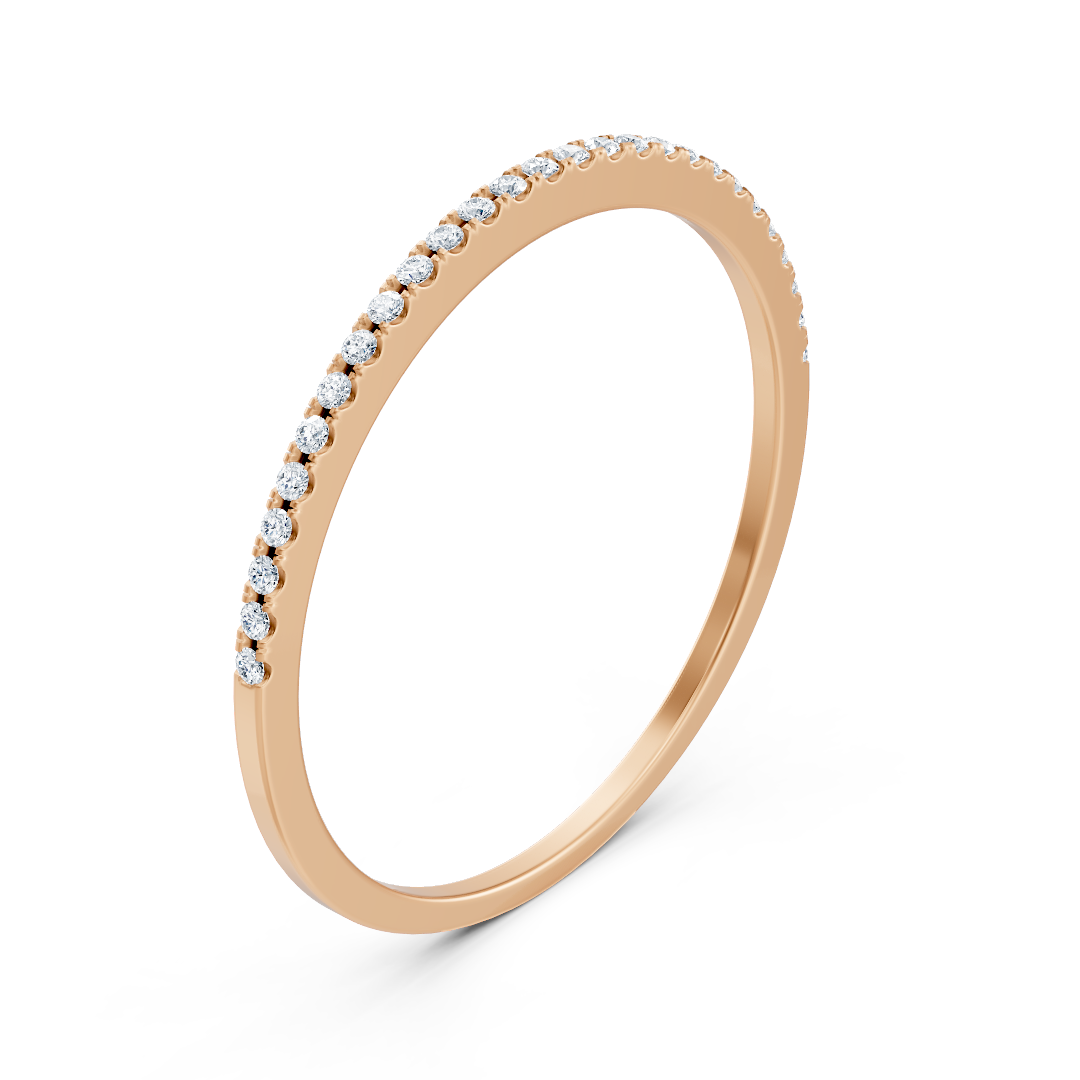 Birgie diamond half eternity ring in rose gold
