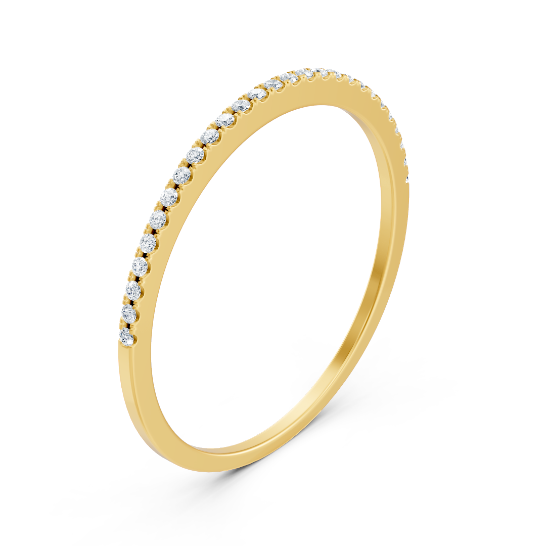 Birgie diamond half eternity ring in yellow gold