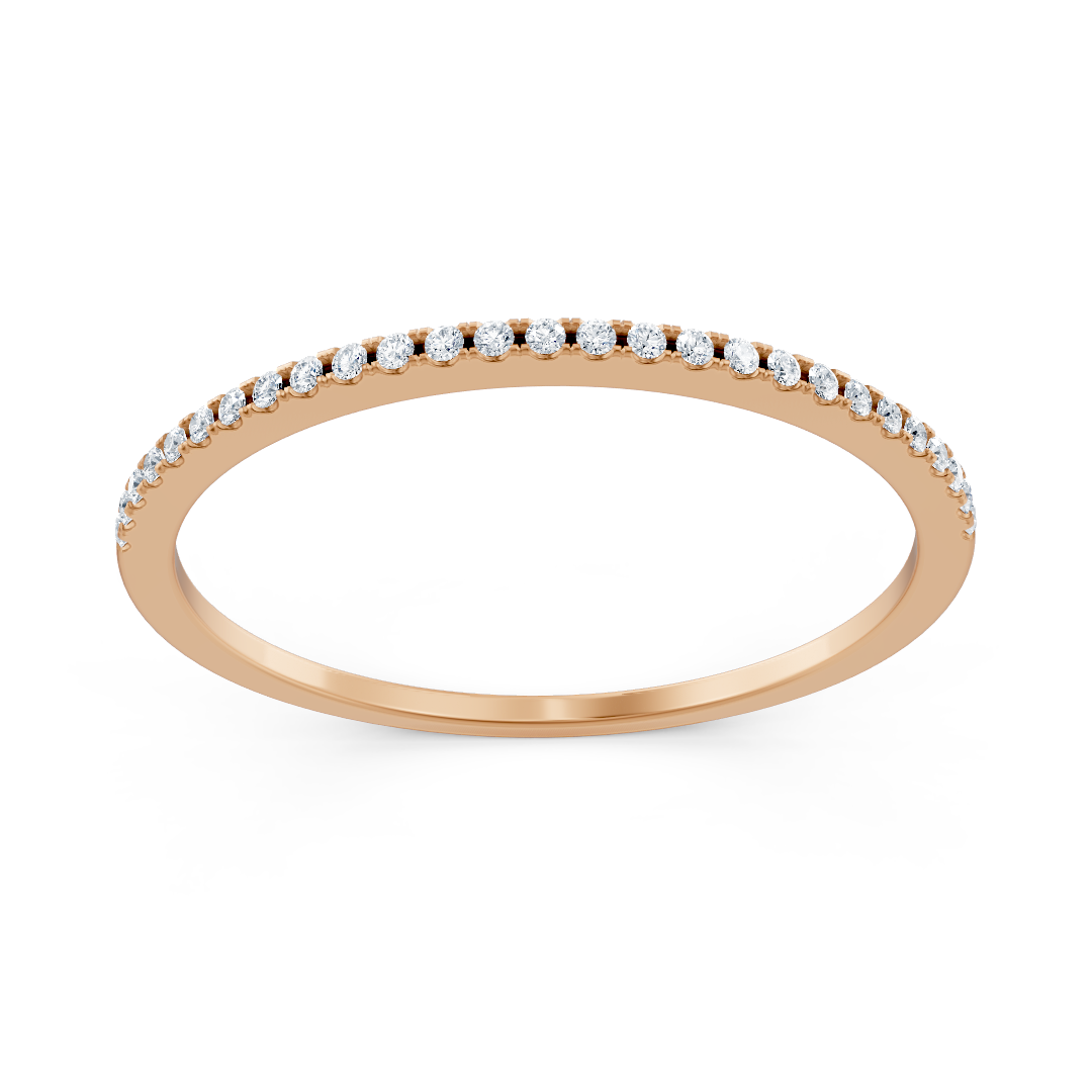 Birgie diamond half eternity ring in rose gold