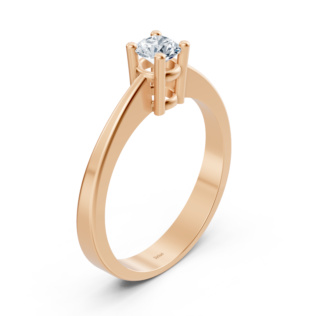 Birgie diamond solitaire ring in rose gold