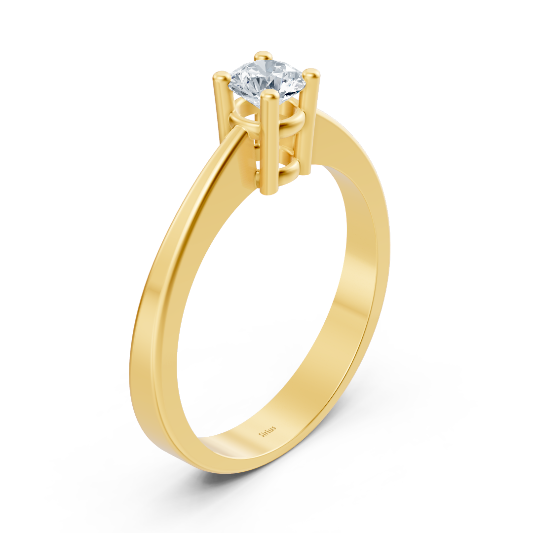 Birgie diamond solitaire ring in yellow gold