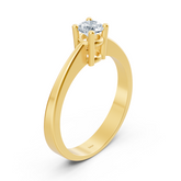 Bague solitaire en or jaune avec diamant Birgie