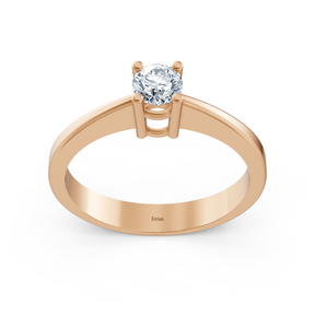 Bague solitaire en diamant Birgie en or rose