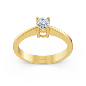 Bague solitaire en or jaune avec diamant Birgie