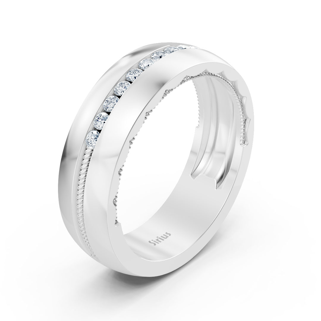 Birgie Diamant Vollschliff-Eheband in Weissgold