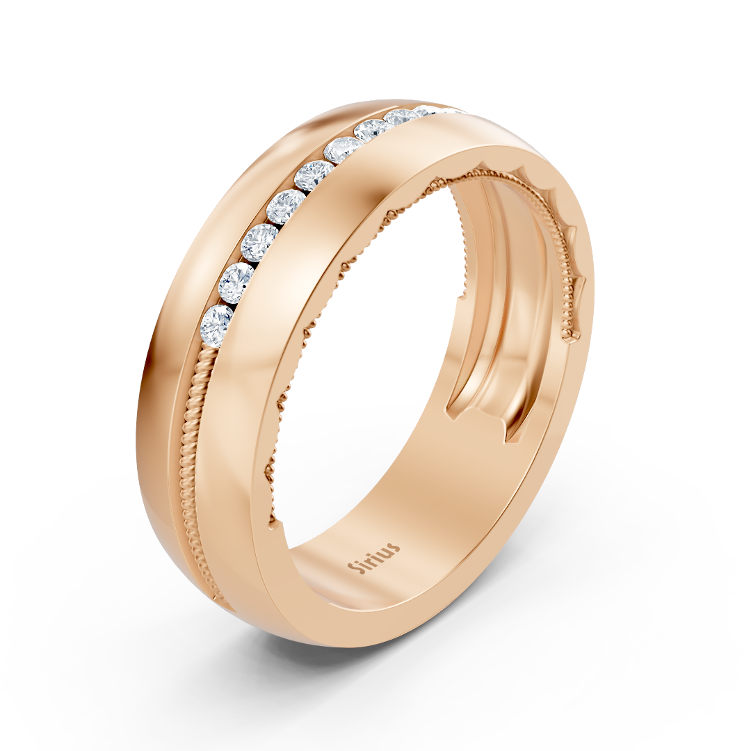 Birgie diamond full-cut wedding band in rose gold