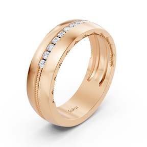 Birgie diamond full-cut wedding band in rose gold