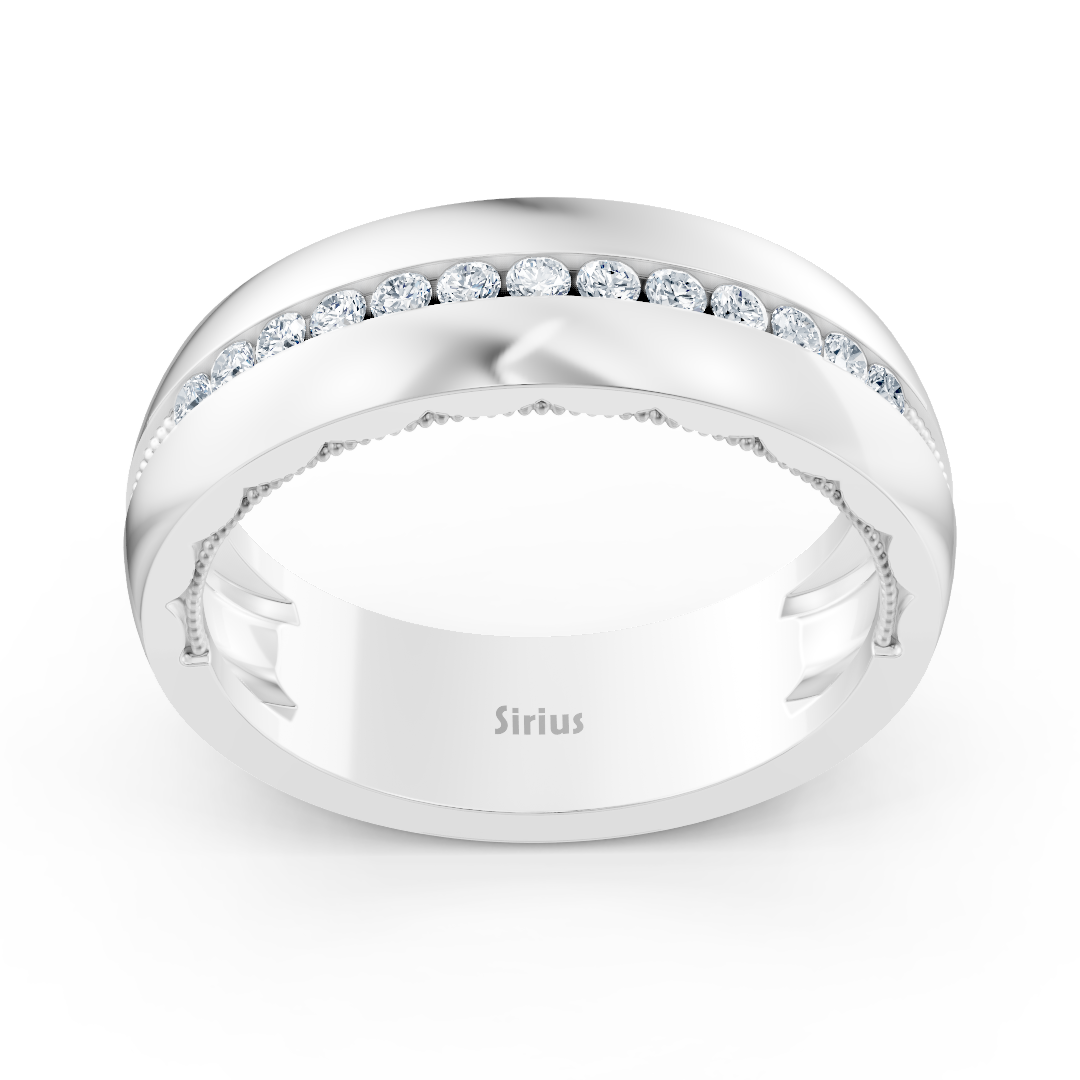 Birgie Diamant Vollschliff-Eheband in Weissgold