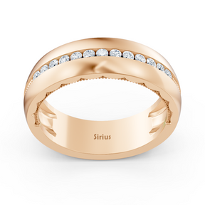 Birgie diamond full-cut wedding band in rose gold