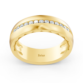Alliance en or jaune avec diamants taille pleine Birgie