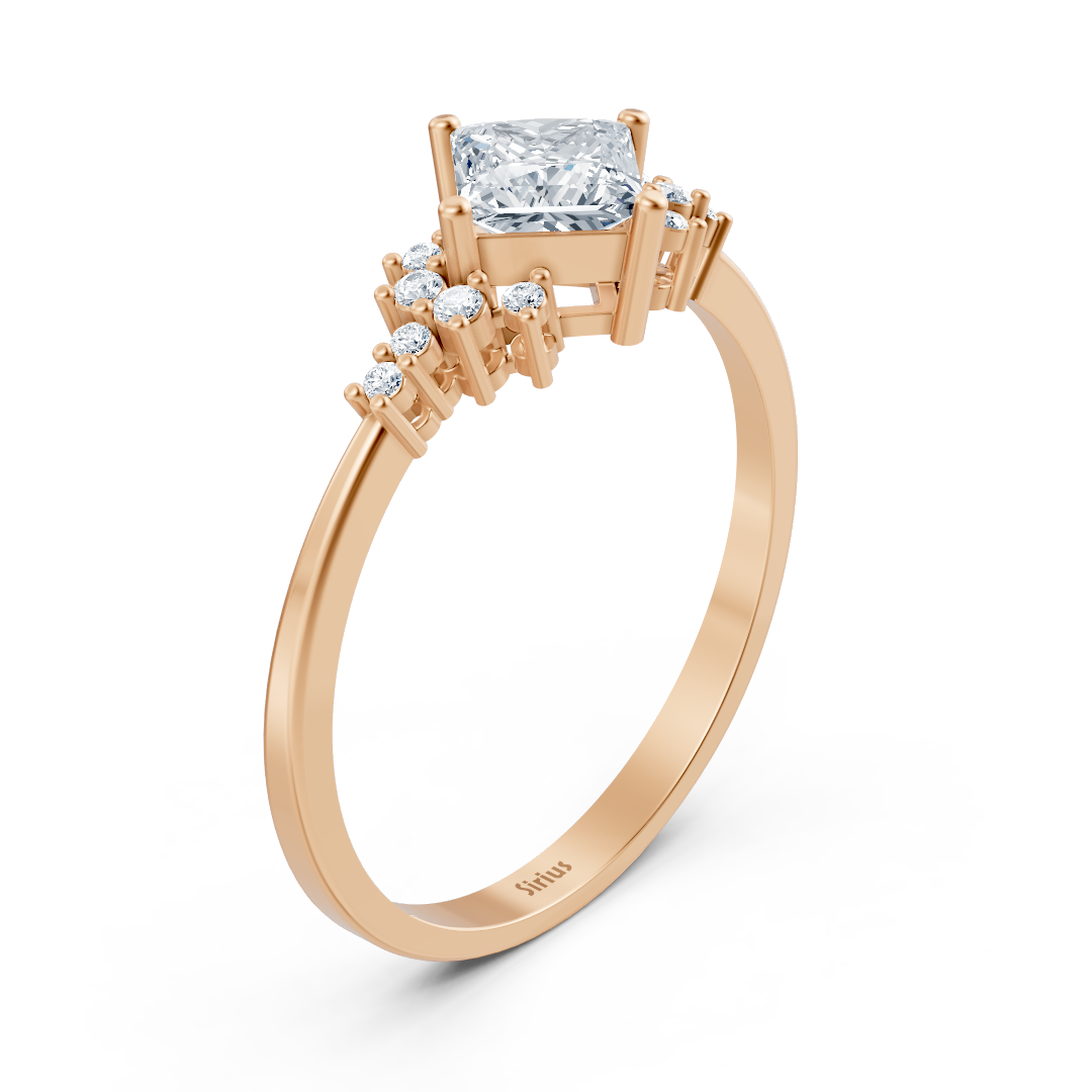 Bague Birgie en or rose avec diamants et saphirs