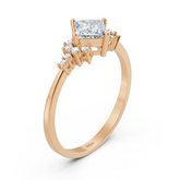 Bague Birgie en or rose avec diamants et saphirs