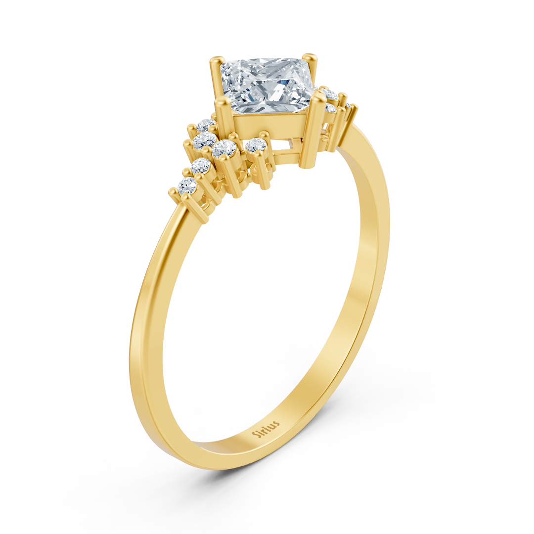 Bague Birgie en or jaune avec diamants et saphirs