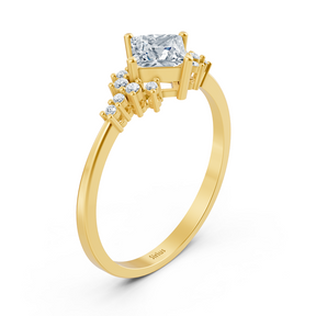 Birgie diamond and sapphire ring in yellow gold