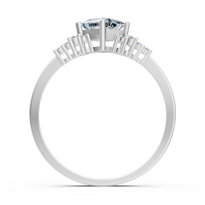 Bague Birgie en or blanc avec diamants et saphirs