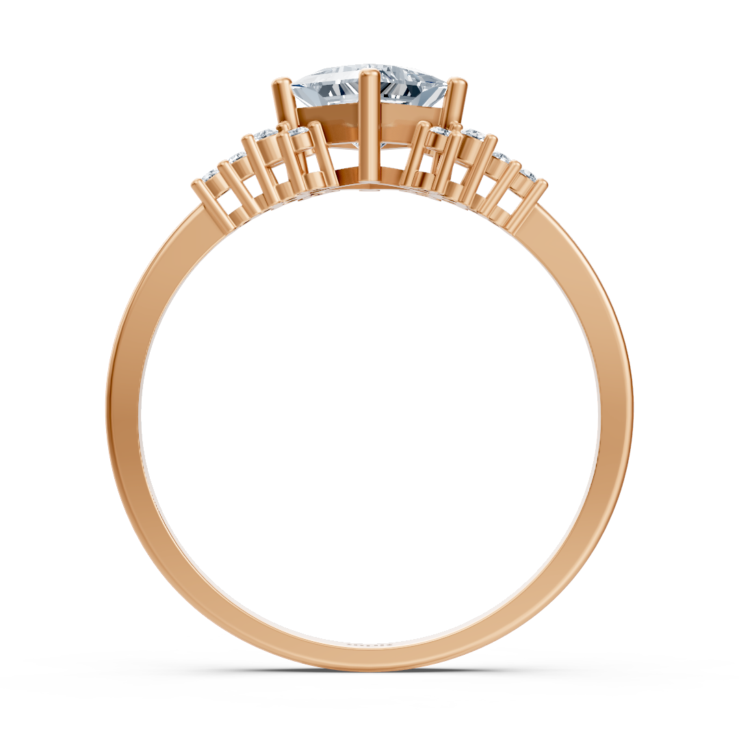 Bague Birgie en or rose avec diamants et saphirs