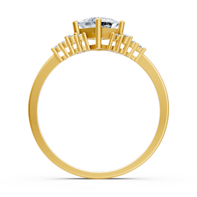 Birgie diamond and sapphire ring in yellow gold