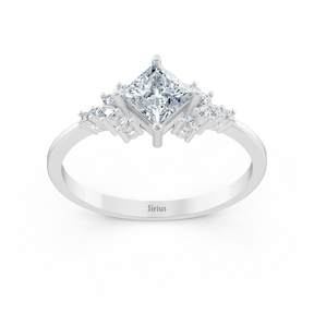 Bague Birgie en or blanc avec diamants et saphirs