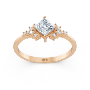 Bague Birgie en or rose avec diamants et saphirs