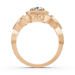 Graceful Marquise 14k Rose Gold Diamond Ring