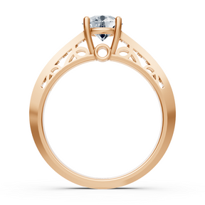 Roségold Diamant Weisstopas Solitärring mit Akzent Diamanten