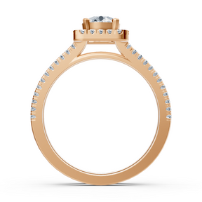 rose gold diamond halo ring