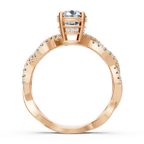 Rose gold diamond engagement ring "Vine Tendril"