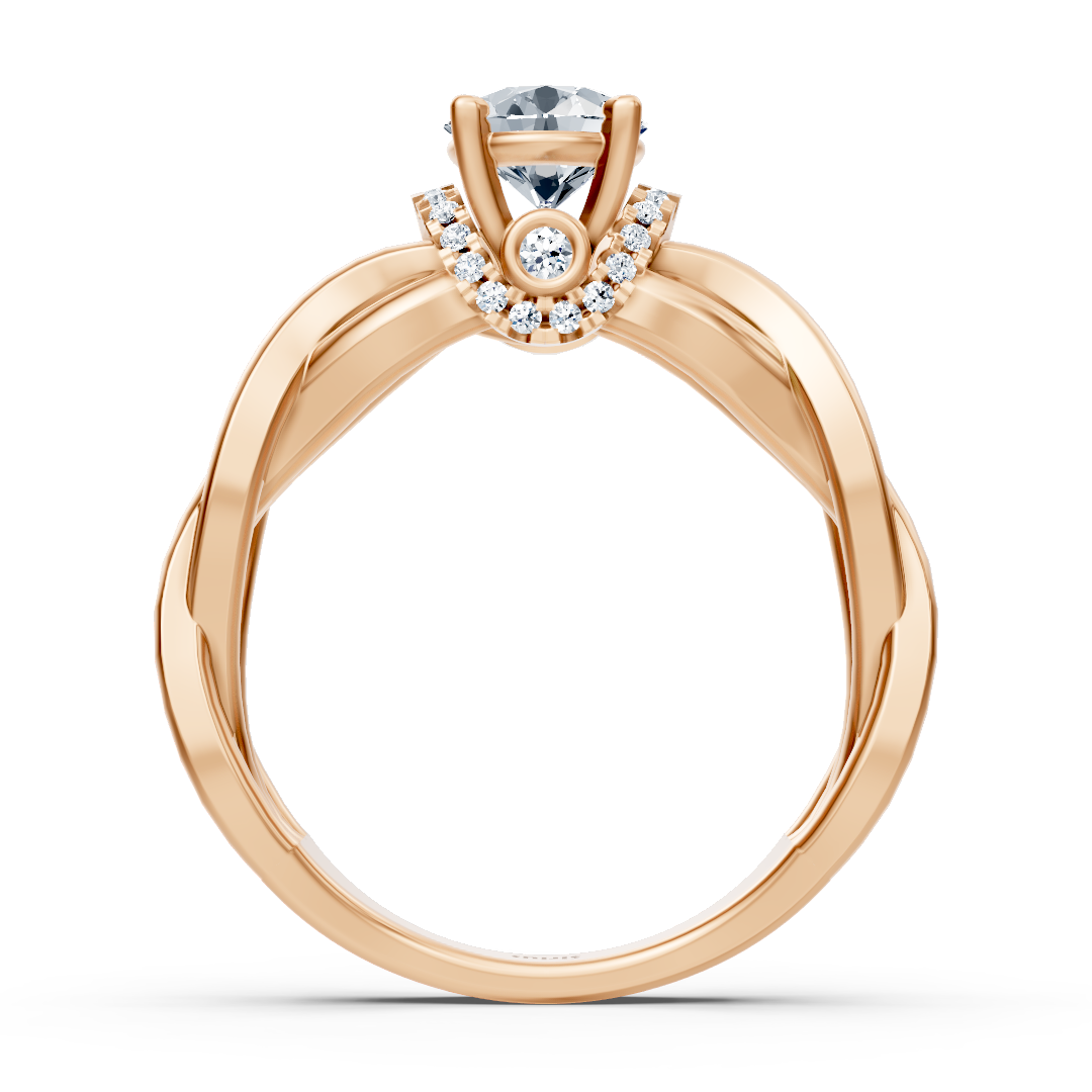 Rosegold Diamant Twist Verlobungsring - Solitär Design