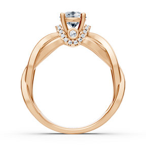 Rosegold Diamant Twist Verlobungsring - Solitär Design