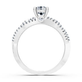 Weißgold Diamant Verlobungsring "Offene Schiene"