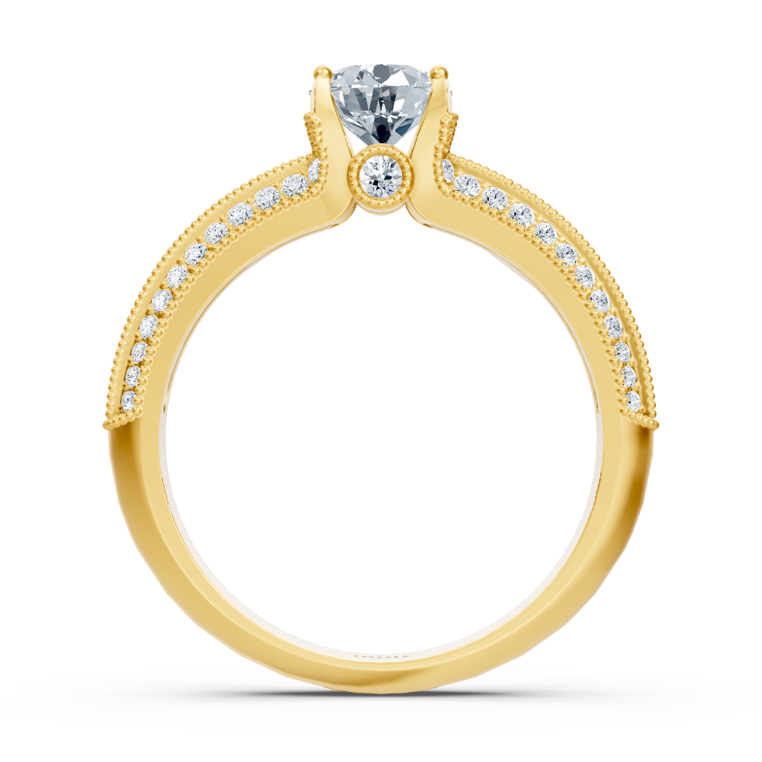 Yellow Gold Diamond Bypass Ring - Sparkling &amp; Romantic