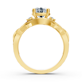 Bague de fiançailles en or jaune et diamants « Feuilles romantiques »
