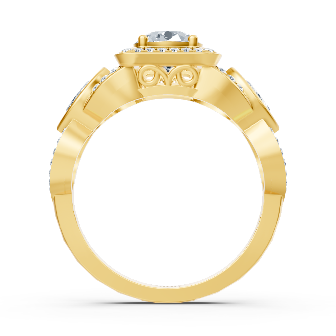 Graceful Marquise 14k Yellow Gold Diamond Ring