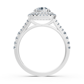 14k white gold double halo diamond engagement ring
