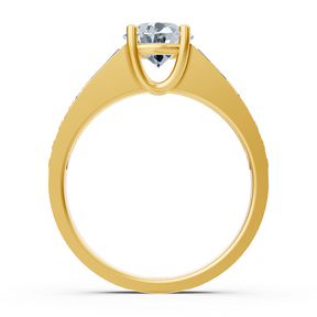 Bague en or jaune avec diamants accentués - poids total de 1,62 ct