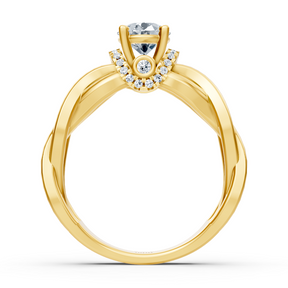 Gelbgold Diamant Twist Verlobungsring - Solitär Design