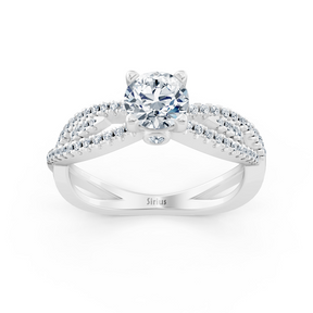 Weißgold Diamant Verlobungsring "Offene Schiene"