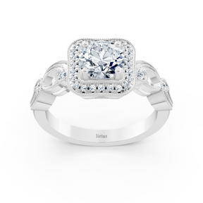 Vintage Elegance 14k white gold diamond ring