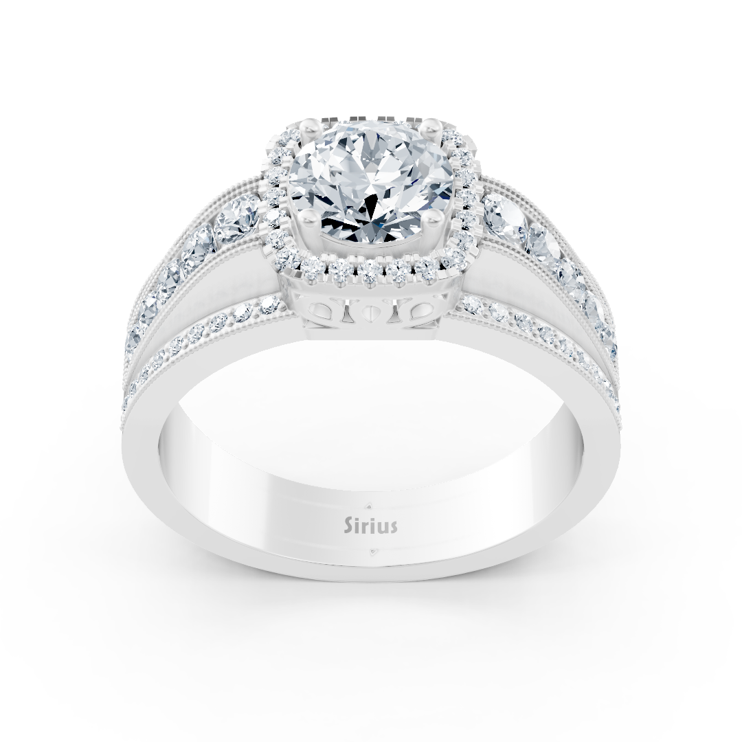 Bague en or blanc 14 carats avec diamants Brilliant Aura