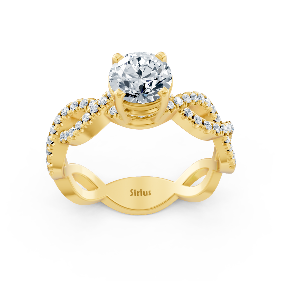 Yellow gold diamond engagement ring "Vine Tendril"
