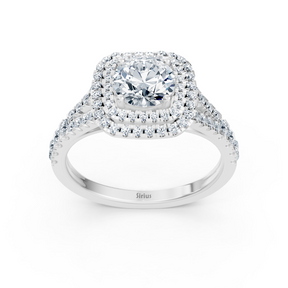 14k white gold double halo diamond engagement ring