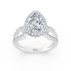 Majestic Pear 14 Karat Weissgold Marquise Weisstopas Diamantring