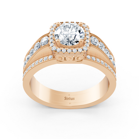 Bague en or rose 14 carats avec diamants Brilliant Aura
