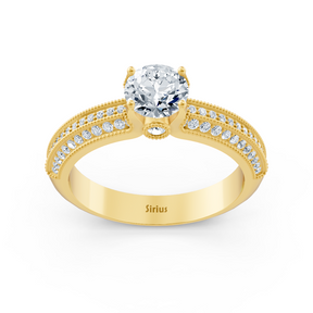 Yellow Gold Diamond Bypass Ring - Sparkling &amp; Romantic