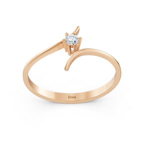 Roségold Diamant Solitärring Schlicht