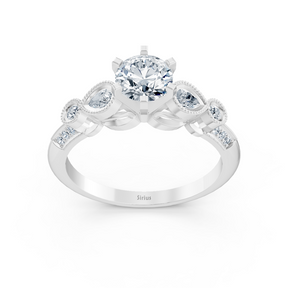 1.01ct Rund  Diamant Vintage Verlobungsring in Weißgold